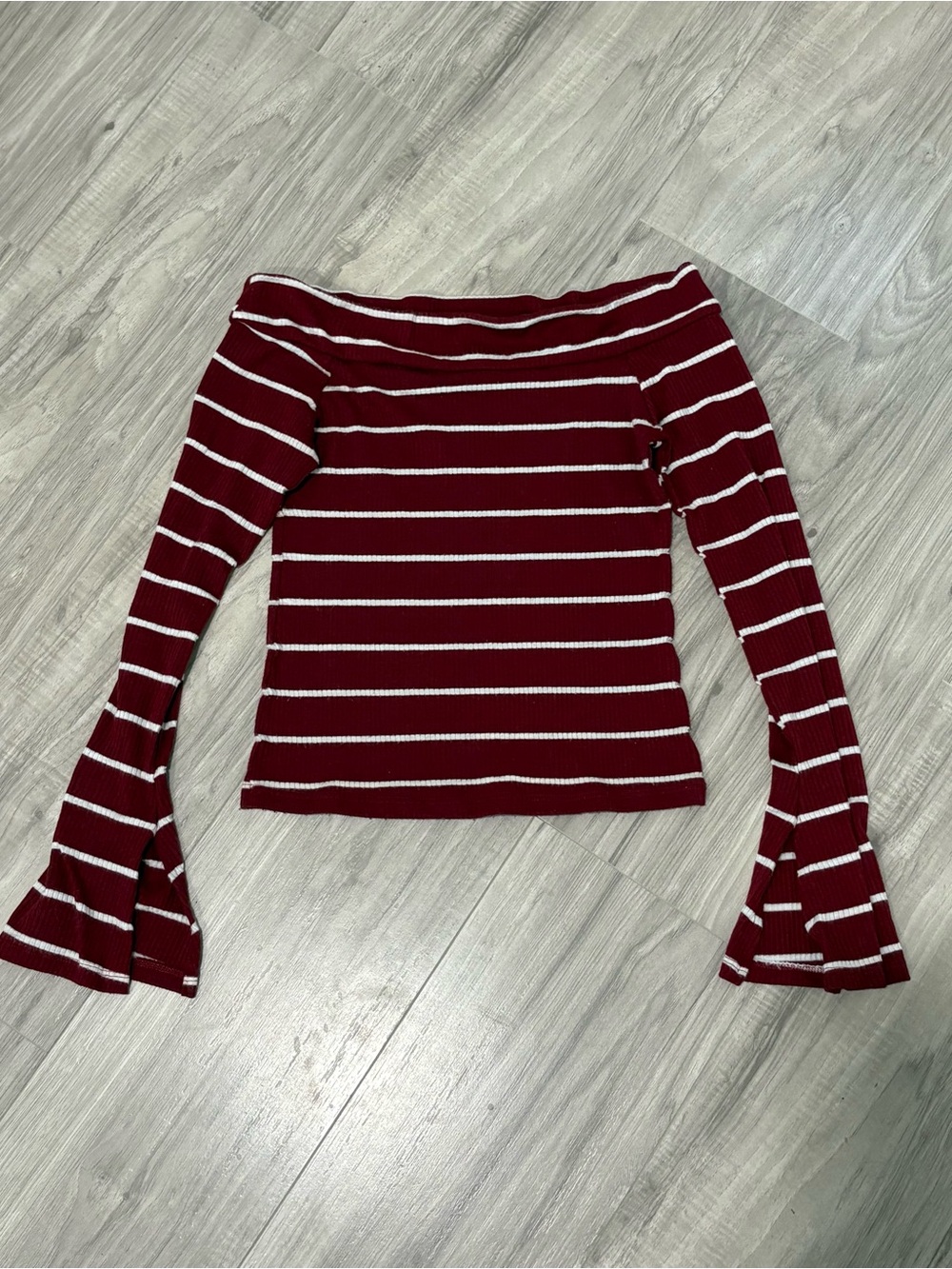 Y2K Vintage Polly & Esther Striped Off-Shoulder Top M